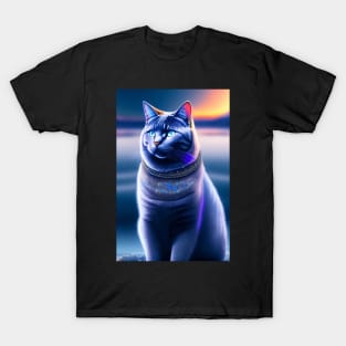The Galactic British Shorthair Blue Cat of the Universe T-Shirt